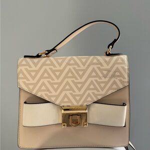 Aldo Beige and White Satchel